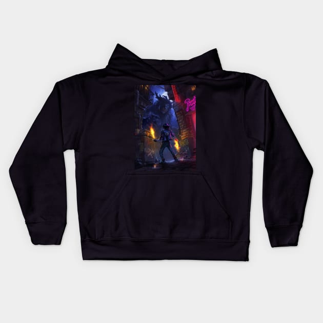 Demon Hunter: The Misadventures of a Fallen Holy Knight Kids Hoodie by Joseph J Bailey Author Designs